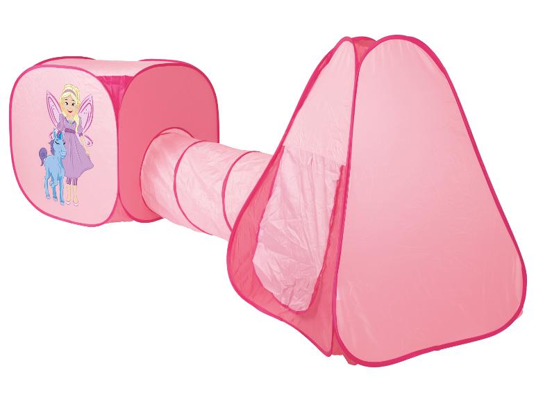 Roze tunnel en tent voor kinderen, met feeën en eenhoorns print.