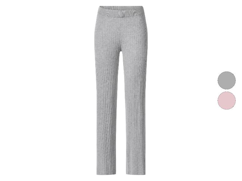 Pantalon côtelé en gris et rose