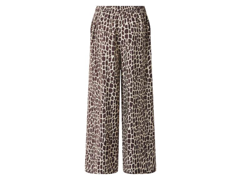 Wijde broek met bruin en beige giraffepatroon