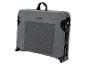 Transporteur pliable gris pour animaux de compagnie avec poignée et inserts en maille.