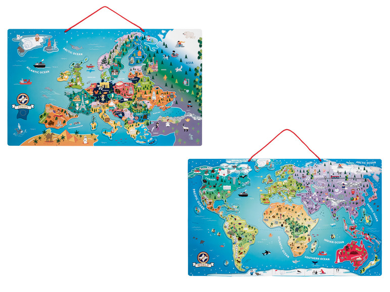 Ga naar volledige schermweergave: Playtive Magnetische wereldkaart of kaart van Europa - afbeelding 2
