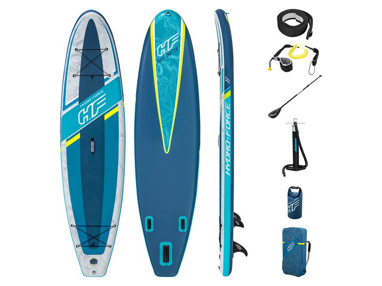 Stand up paddle gonflable GTF Hydro-Force avec accessoires.
