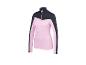 Roze en zwart sportshirt met lange mouwen en rits bij de hals.