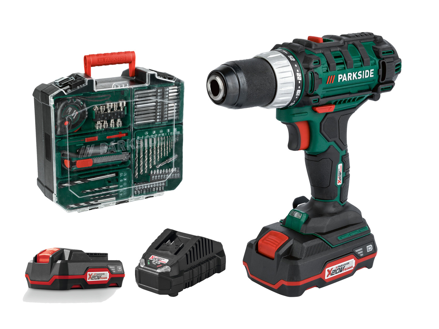 PARKSIDE® Set de perceusevisseuse sans fil avec acces…