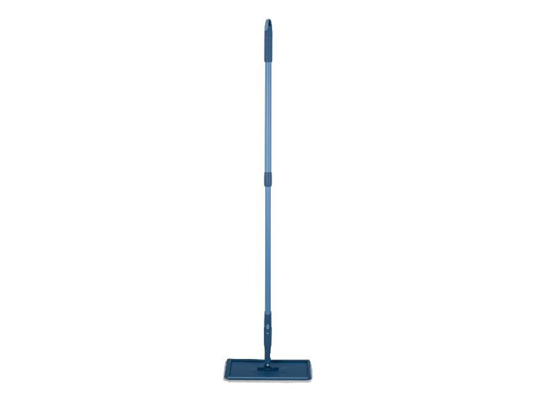 Blauwe vlakmop met telescopische steel