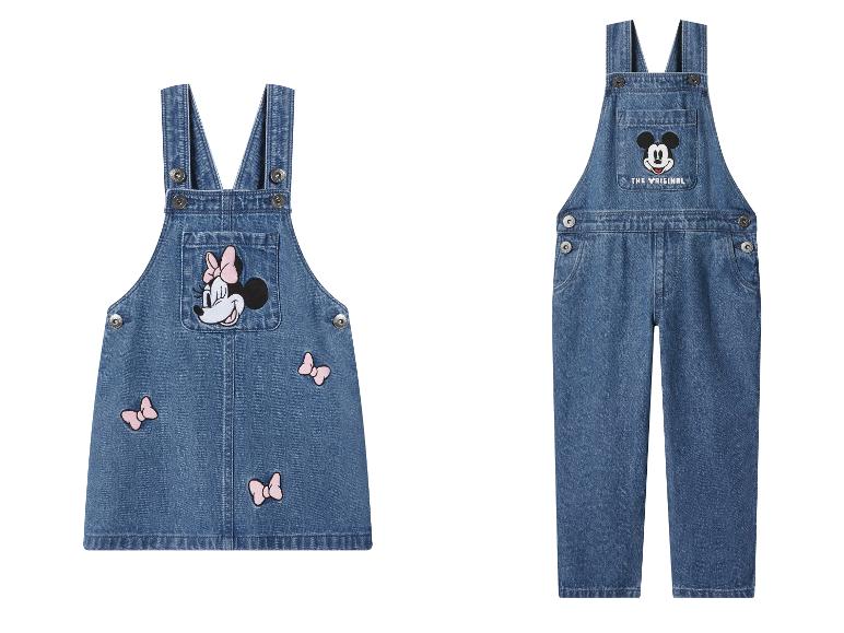 Robe et pantalon en jean à bretelles avec motifs Minnie et Mickey Mouse