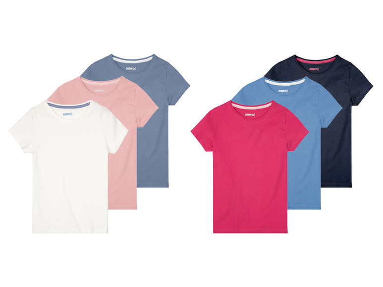 Aller en mode plein écran pepperts!® T-shirts pour fille, 3 pièces, avec col rond - Photo 1