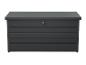 Donkergrijze metalen tuinkist met slot