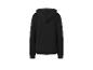 Een zwarte hoodie met capuchon.