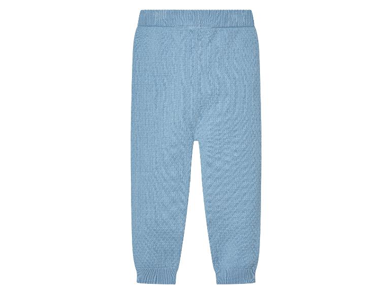 Pantalon en tricot bleu clair à l'aspect texturé.