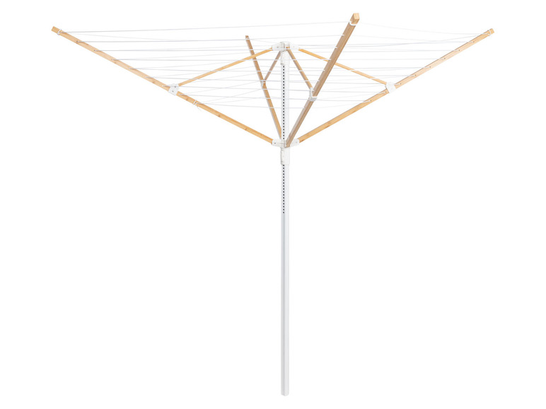 Aller en mode plein écran AquaPur Séchoir-parapluie, bras en bambou, réglable en hauteur - Photo 1