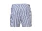 Gestreepte zwemshort voor heren met zak, blauw en wit.