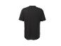 Zwart T-shirt met korte mouwen en ronde hals, achterkant.