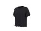 Zwart dames T-shirt met gegolfde zoom