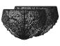Deux culottes noires en dentelle taille haute