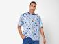 Lidl blauw t-shirt met boodschappenprint.