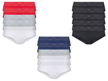 esmara® Set de 5 hipsters à dentelle en un mélange de coton