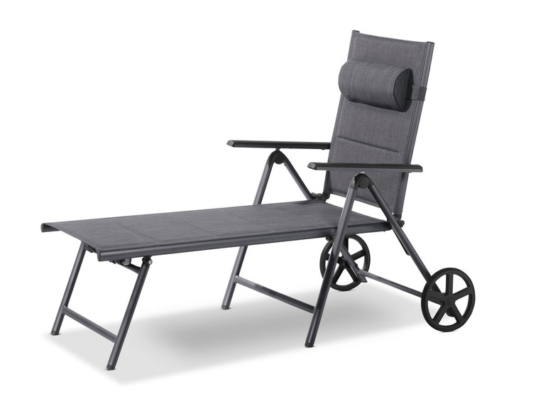 Aller en mode plein écran LIVARNO home Chaise longue en aluminium »Toronto«, pliable, roues - Photo 1