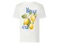 Wit T-shirt met citroenprint en blauwe tekst 'LA DOLCE VITA'.