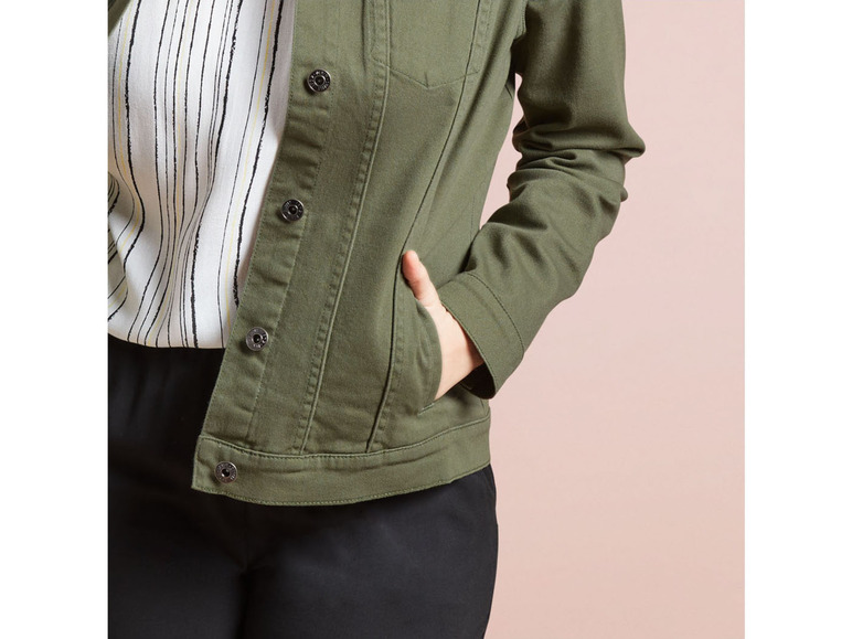 Groen denim jack met knopen