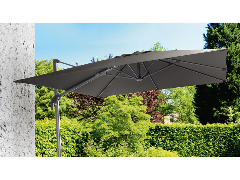 Ga naar volledige schermweergave: Zwevende parasol 2,5 x 2,5 m grijs LIVARNO home - afbeelding 4