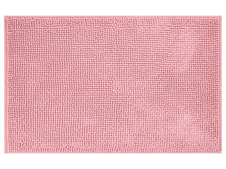 Roze badmat met een getextureerd, lusvormig oppervlak.