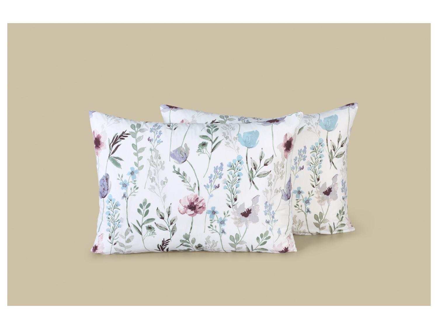 Housses De Coussin Brodées MarCielo – Lot De 2 Taies Décoratives 66 X 66 Cm (blanc/lavande)