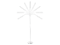 Witte staande lamp met meerdere verstelbare armen.