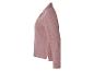 Roze blouse met lange mouwen, kraag en gestructureerde stof.