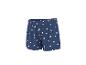 Blauwe damesshorts met witte madeliefjesprint