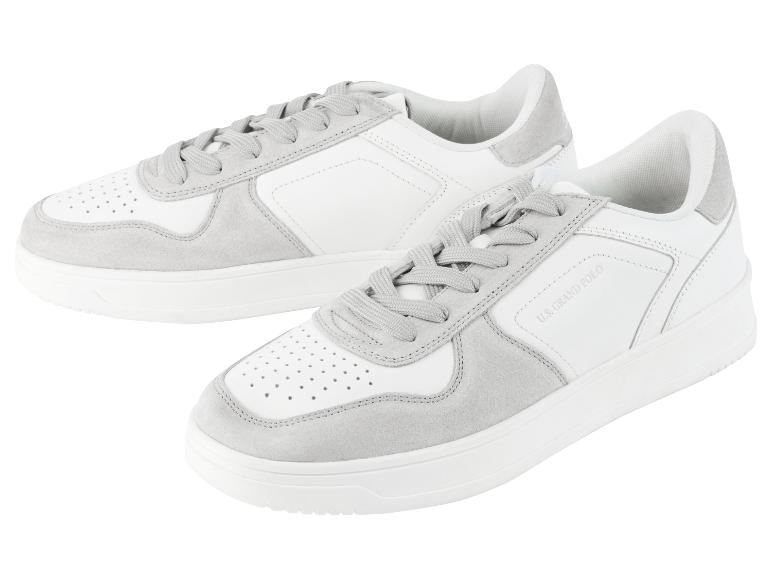 Des baskets U.S. Grand Polo blanches avec des détails en daim.