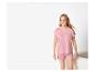 Pyjama rose à pois blancs pour femme, haut à manches courtes et short