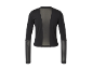 Cardigan noir pour femme à manches longues avec détails transparents.