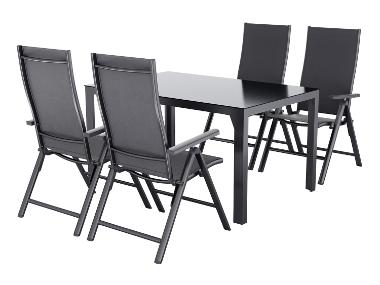 LIVARNO home Ensemble de jardin Houston/Toronto : table avec 4 fauteuils à haut dossier