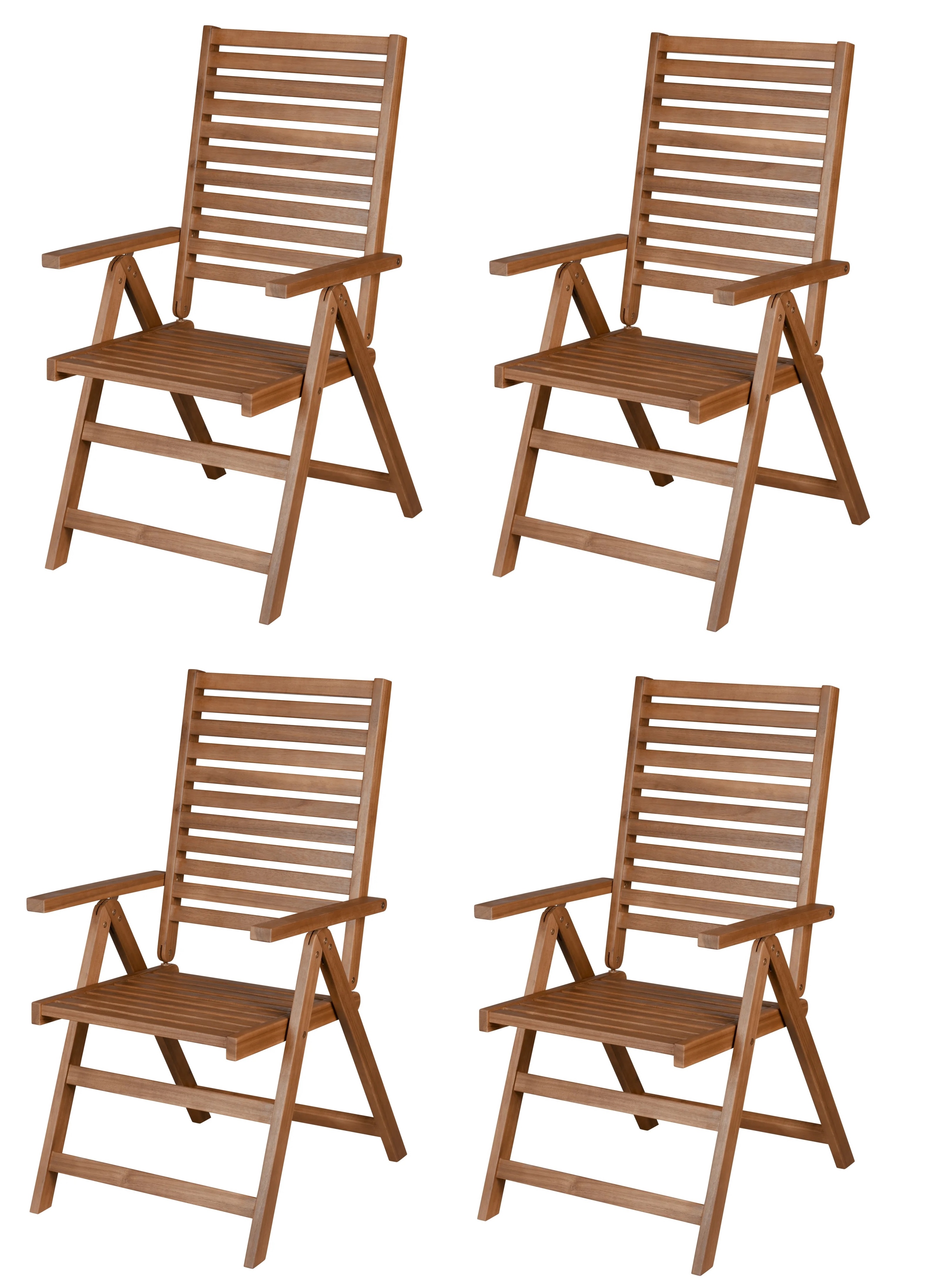 Set met 4 tuinstoelen acacia LIVARNO home