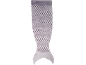 Couverture queue de sirène avec motif écailles dans les tons gris et blanc.