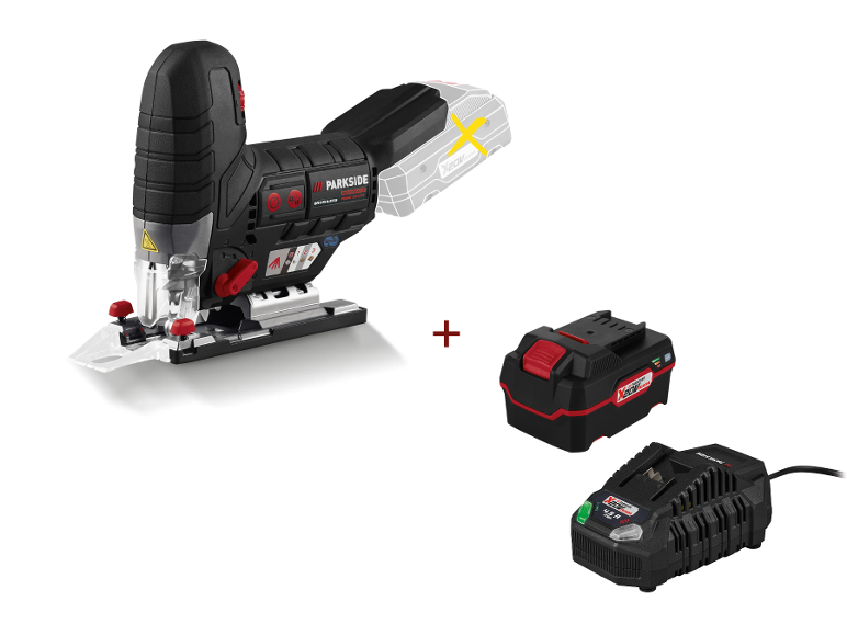 Pack Scie Sauteuse Parkside Performance 20V PSSPA 20-Li E3 + Batterie 4Ah