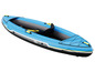 Un kayak gonflable Sevylor bleu avec deux sièges.