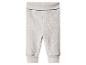 Legging bébé côtelé gris clair avec une large ceinture repliable et des chevilles resserrées.
