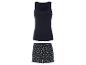 Pyjama: débardeur noir et short imprimé citron.