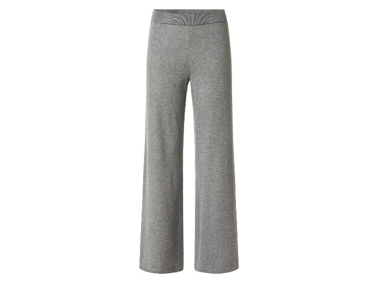 Grijze gebreide broek met wijde pijpen voor dames