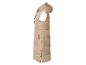 Lange beige gewatteerde bodywarmer met capuchon, zijzak en knopen
