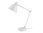 Een witte bureaulamp met een verstelbare arm.