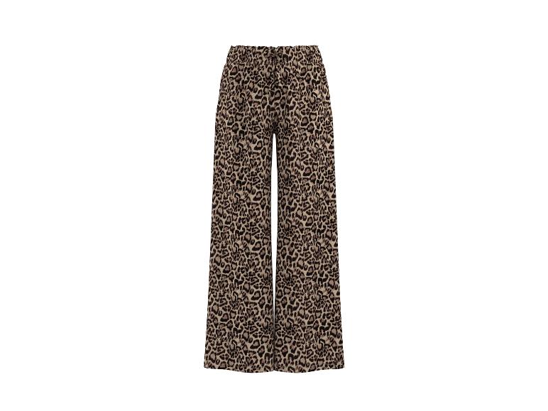Pantalon large à imprimé léopard avec cordon de serrage à la taille.