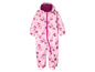 Een roze Mickey Mouse overall met capuchon