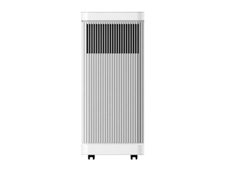 Witte verticale verwarming met rooster en wielen