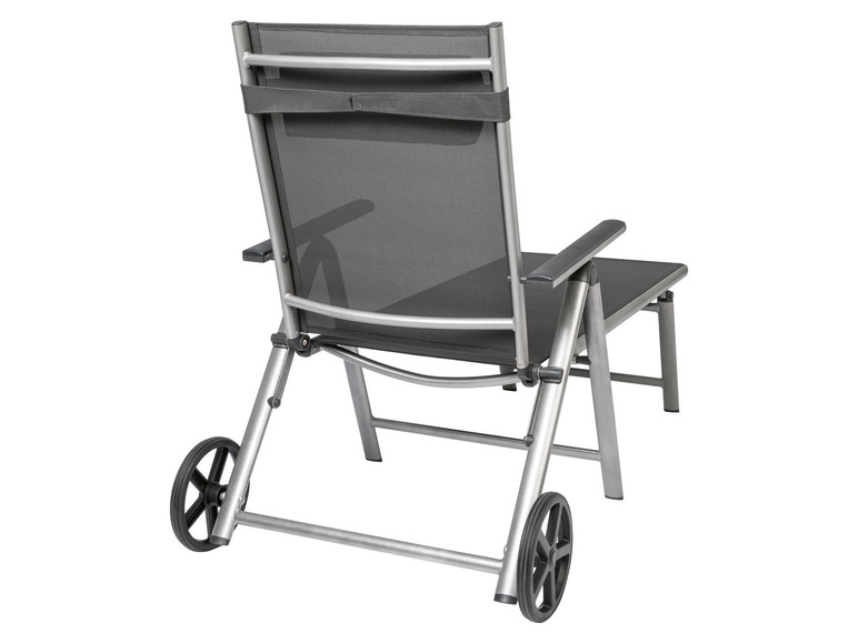 Aller en mode plein écran LIVARNO home Chaise longue en aluminium »Houston«, pliable, roues - Photo 4