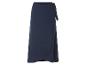 Jupe longue bleu marine, style portefeuille.