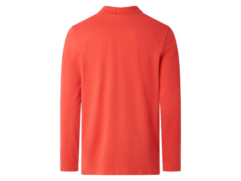 Polo à manches longues rouge pour homme, vue de dos