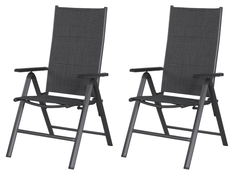 Aller en mode plein écran Chaises de jardin en aluminium anthracite set de 2 LIVARNO home Toronto - Photo 1